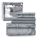 Premium Egyptian Cotton 6-Piece Bed Sheet Set, Deep Pocket Queen Sheets Up to 16 Inch, 1 Flat Sheet , 1 Fitted Sheet & 4 Pillowcases (Queen, ... - Breathable Egyptian Cotton Flat & Fitted Sheets - Default Title