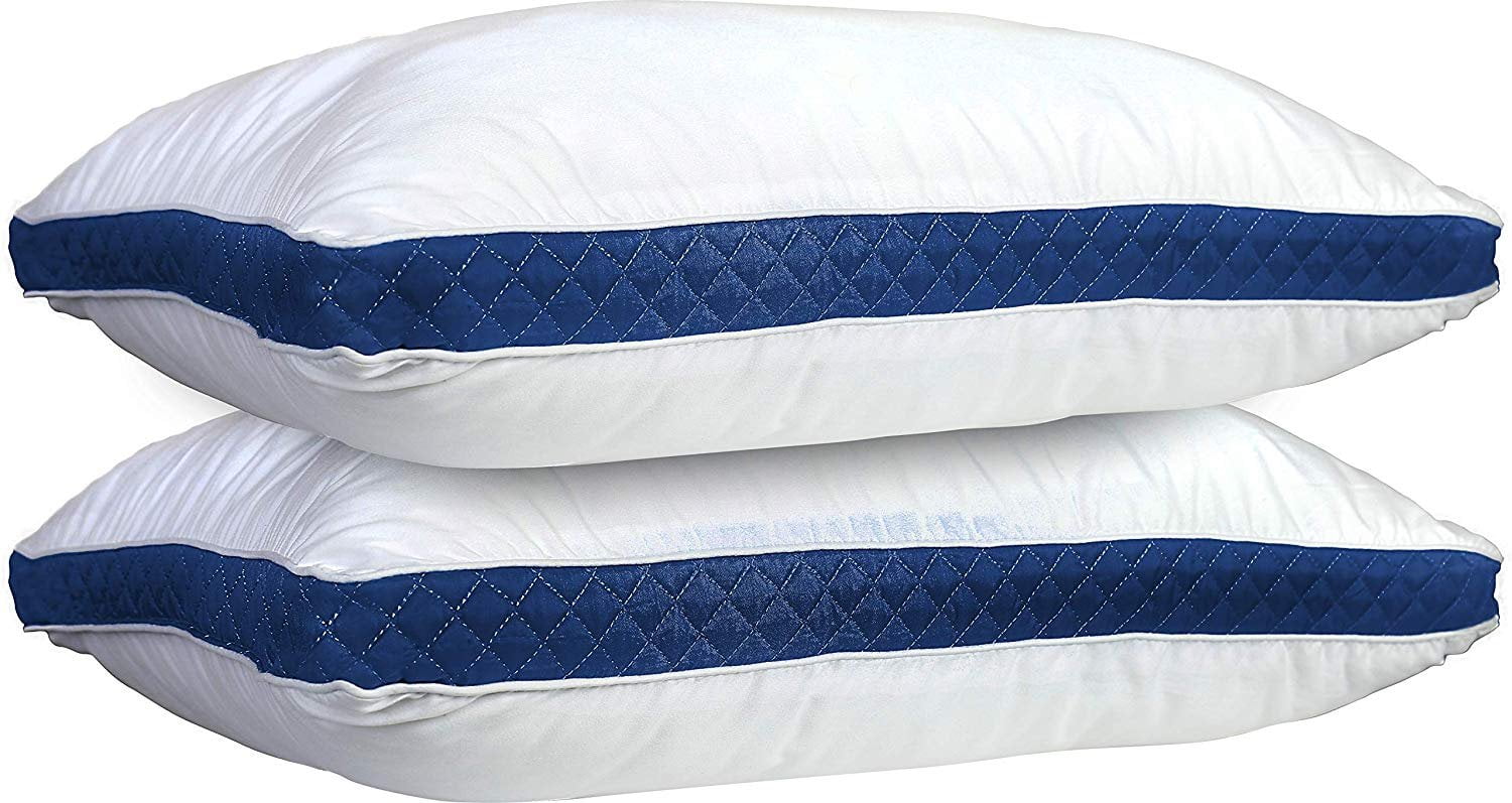 Ergonomic Memory Foam Gusseted Quilted Bed Pillows - Set of 2 Premium Bed Pillows for Side Sleepers and Back Sleepers - 2 Pack (King Size, Na - Ergonomic Memory Foam Pillow for Neck Pain Support - Default Title