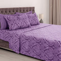 Ultra-Soft Paisley Printed Queen Bed Sheets Set, Microfiber 6 Piece Bedding Set - Purple - Luxury Bed Sheet Set with Deep Pockets - Default Title