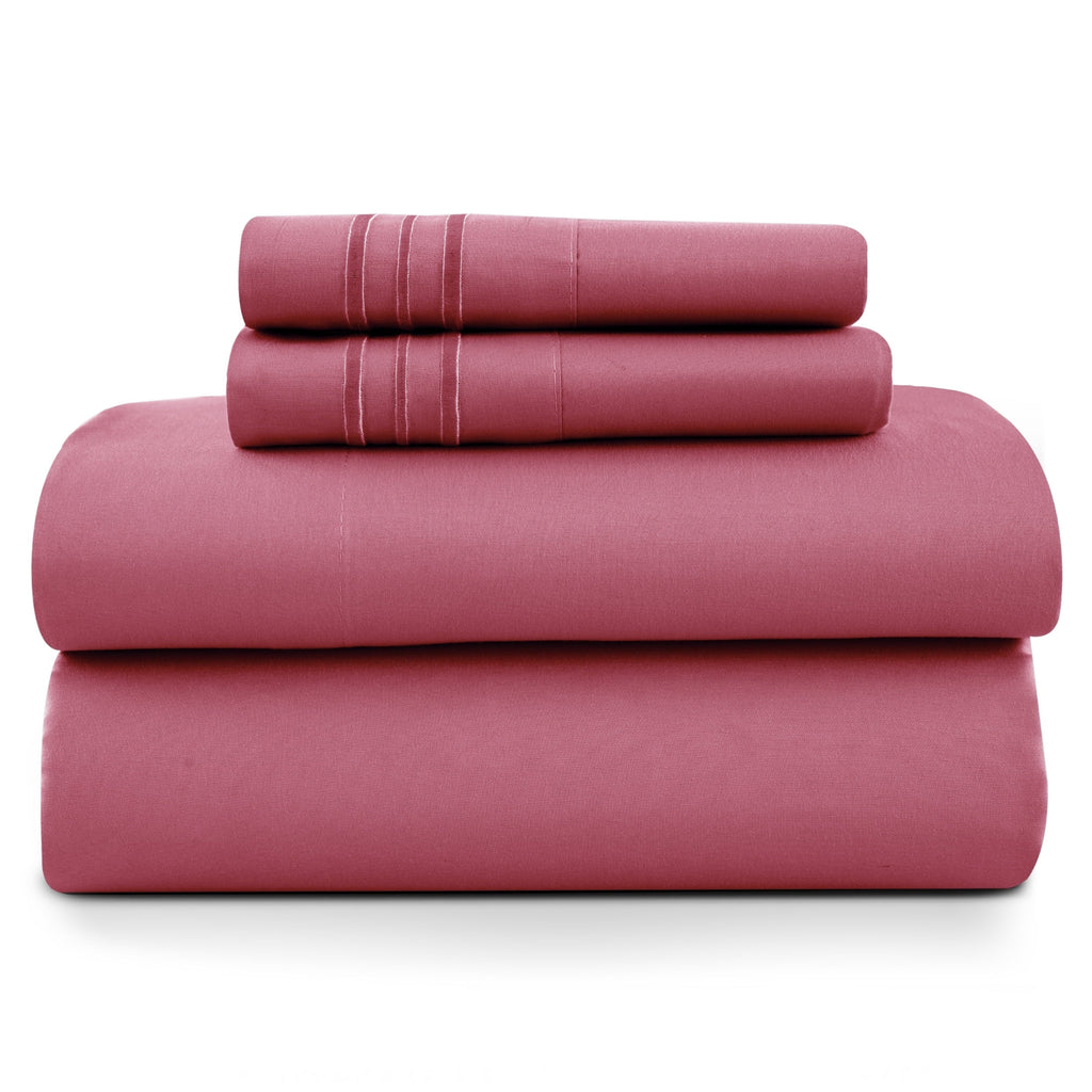 Premium Egyptian Cotton Size Sheet Set, 4-Piece Plain Soft Microfiber – Deep Pocket Bed Sheets, Includes 1 Fitted Sheet, 1 Flat Sheet, 2 Pill... - Luxury Bed Sheet Set with Deep Pockets - Default Title
