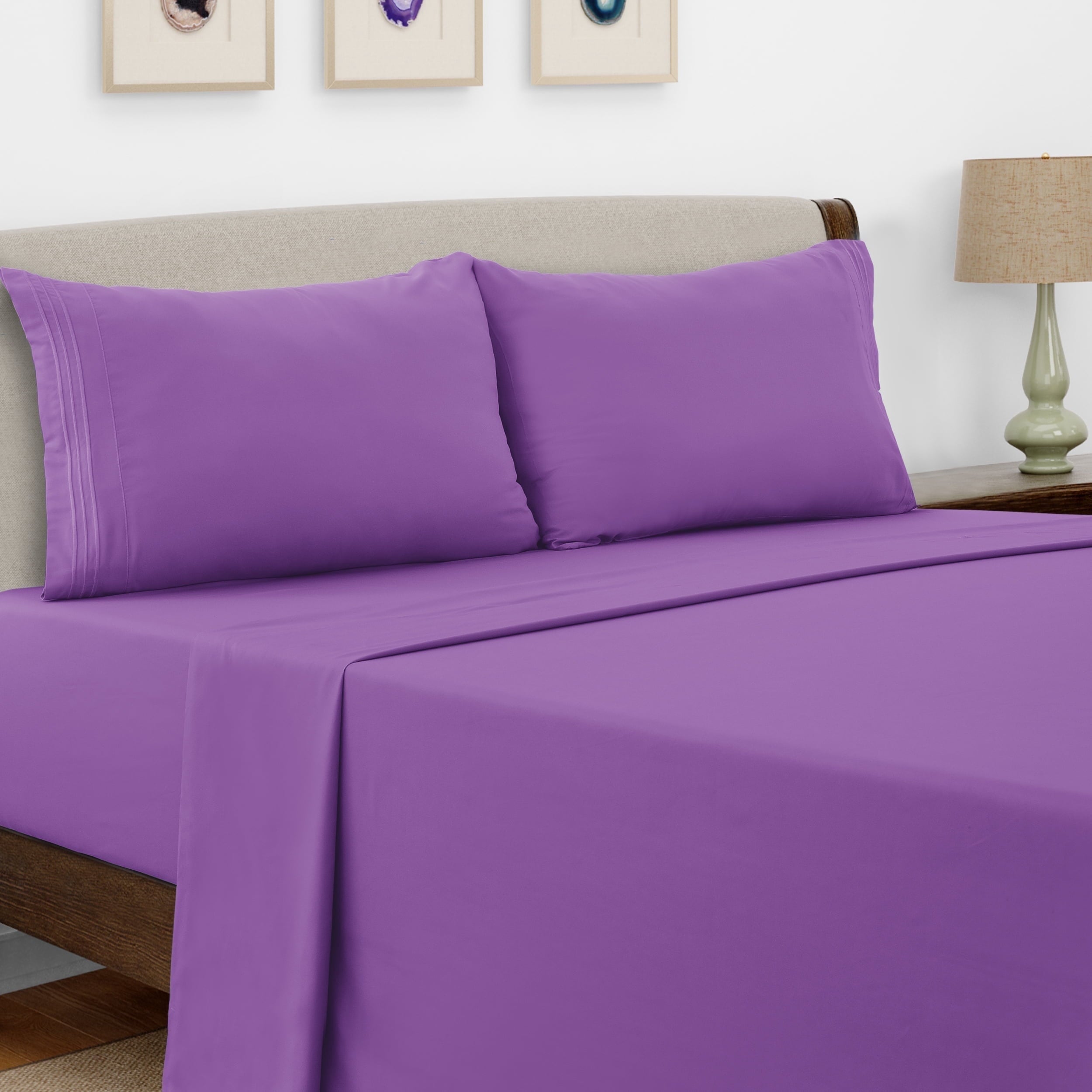 Ultra-Soft Queen Size Sheets Set Brushed Microfiber High GSM, 4 Piece Sheet Set Upto 16 Inches Deep Pocket Bedding Sheets & Pillow - Breathable Egyptian Cotton Flat & Fitted Sheets - Default Title