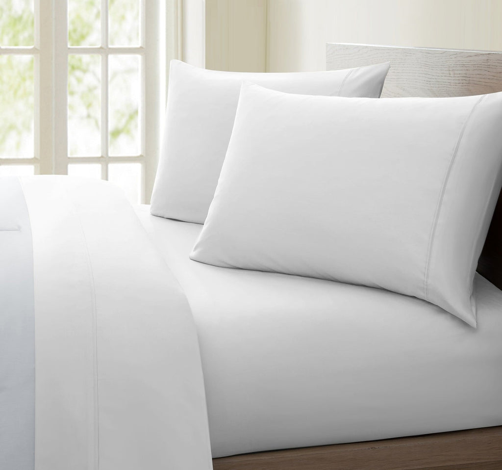 Wrinkle-Resistant Luxurious Collection 1000 Thread Count 100% Cotton Bed Sheet Set (Twin XL, White) - Premium Ultra-Soft Pillowcase Pair for Sleeping - Default Title