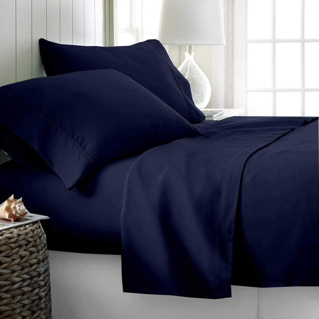 Premium Egyptian Cotton Luxury Bed Sheets Set - 800 Thread Count 100% Egyptian Cotton Sheets - 4 Piece Sheet Set Fits Mattress Upto 24 Inch D... - Luxury Bed Sheet Set with Deep Pockets - Default Title