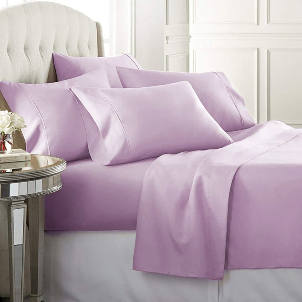 Cooling Sateen Super-Soft 1600 Series Double-Brushed 3 Pcs Bed Sheets Set (Twin, Lilac) - Breathable Egyptian Cotton Flat & Fitted Sheets - Default Title