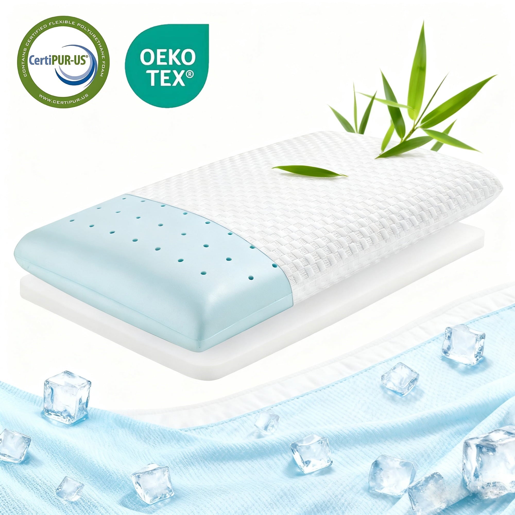 Hotel Collection Memory Foam Pillow for Bed, Cooling Pillow with Extra Height Pad, Supportive Bed Pillow for Side, Back & Hot Sleepers... - Orthopedic Shredded Foam Bed Pillow Set - Default Title