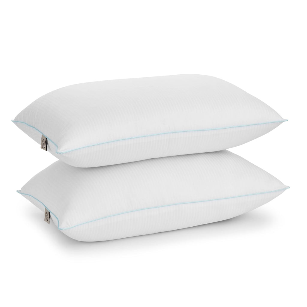 Decorative Plump Classic Stripe Bed Pillows Standard / Queen Size Set Of 2, Enhanced Loft Plush Pillow for All Sleep Positions, 20" x ... - Decorative Throw Pillow Cushion for Sofa & Bed - Default Title