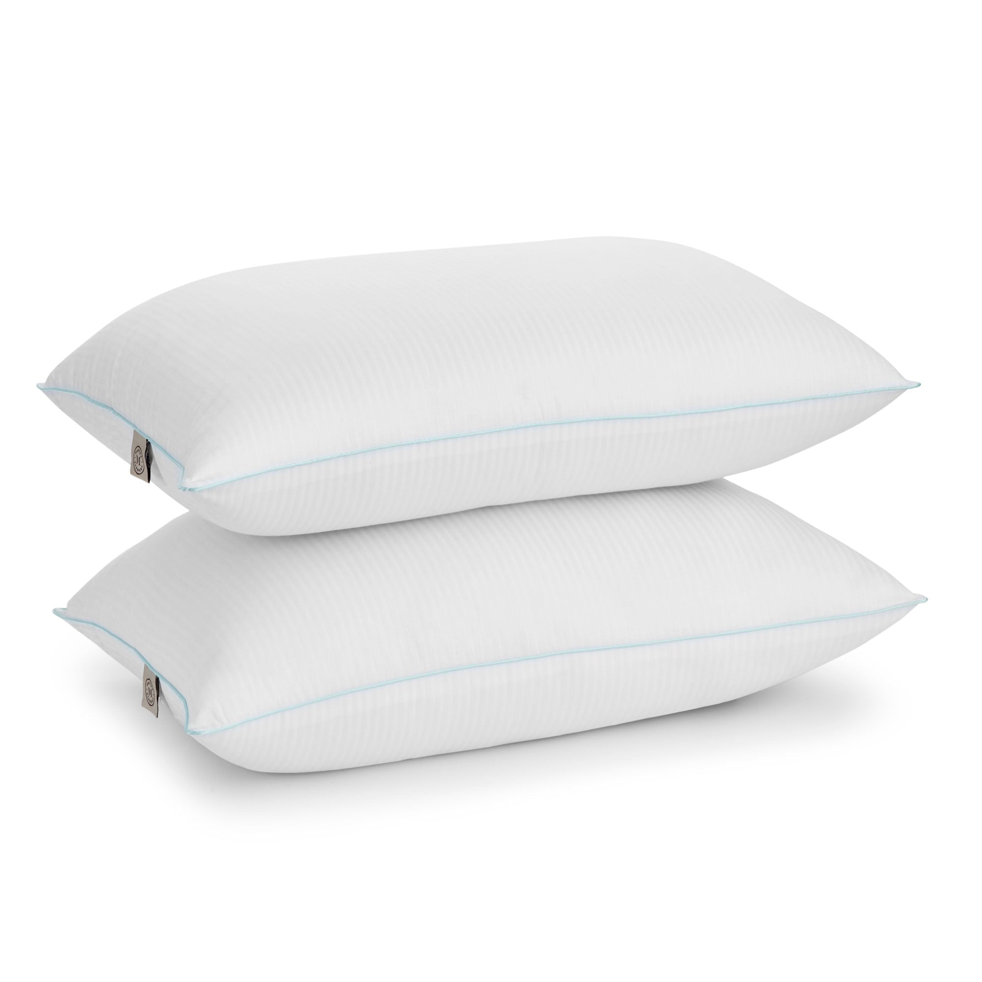 Decorative Plump Classic Stripe Bed Pillows Standard / Queen Size Set Of 2, Enhanced Loft Plush Pillow for All Sleep Positions, 20" x ... - Decorative Throw Pillow Cushion for Sofa & Bed - Default Title