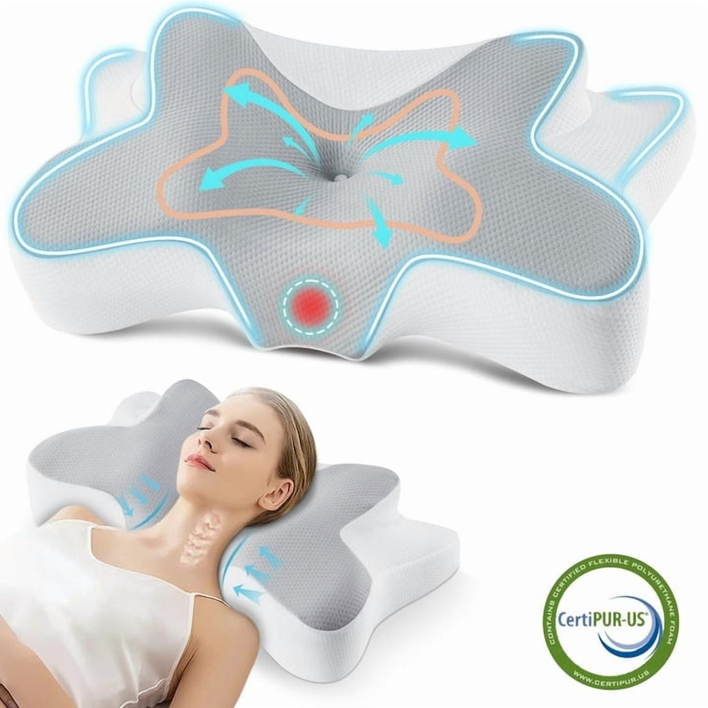 Ergonomic Memory Foam Cervical Pillow for Sleeping Memory Foam Neck Pain Relief Contour Orthopedic Ergonomic Pillows for Women Side Sleeper... - Hotel Quality Plush Sleeping Pillows - Default Title
