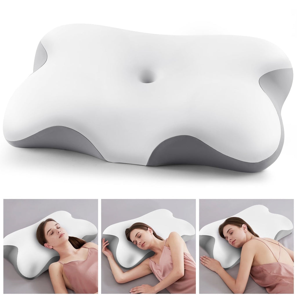 Hotel Collection Memory Foam Bed Pillow for Pain Relief,Ergonomic Memory Foam Pillows for Sleeping for Side Back Stomach&Sleepers with... - Ergonomic Memory Foam Pillow for Neck Pain Support - Default Title