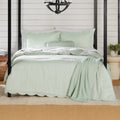 Fluffy Down Alternative Full/Queen Comforter Set, All-Season, 5-Piece, Sage Pick Stitch Scallop - All-Season Down Alternative Comforter Insert - Default Title