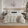 Fluffy Down Alternative Full/Queen Comforter Set, All-Season, 5-Piece, Tan Modern - Luxurious Quilted Duvet Cover Set - Default Title