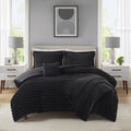 Luxurious Quilted Full/Queen Comforter Set, All-Season, 5-Piece, Black Cozy Plush - Luxurious Quilted Duvet Cover Set - Default Title