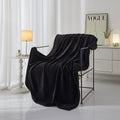Lightweight Warm Cozy Textured Plush Throw Blanket, Black, 50"x60" All Ages - Cozy Fleece Throw Blanket for Couch & Bed - Default Title