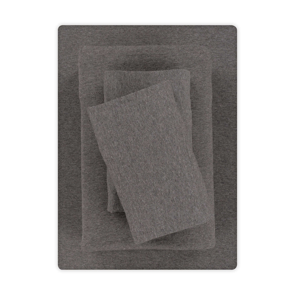 Premium Egyptian Cotton Cotton Rich Extra Soft Jersey Bed Sheet Set, Queen, Charcoal, 4 Pieces - Breathable Egyptian Cotton Flat & Fitted Sheets - Default Title