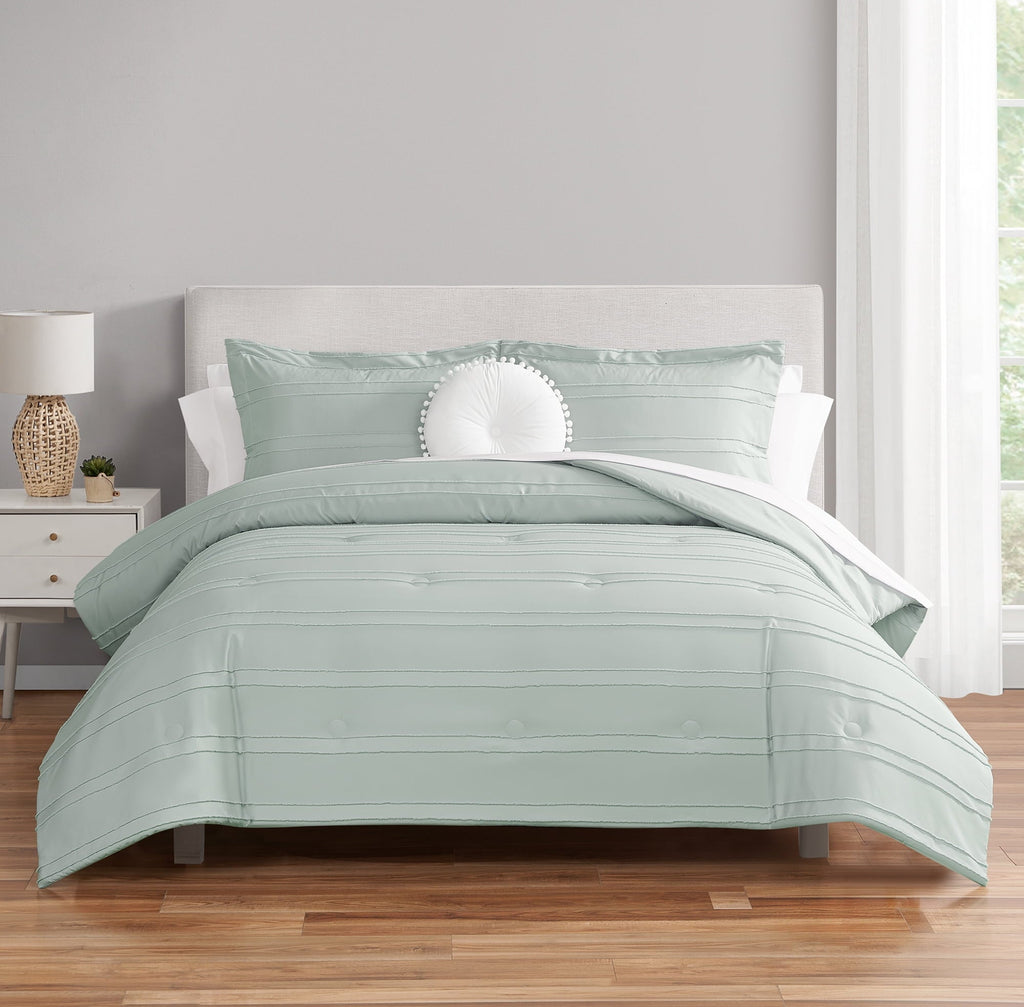 All-Season Mint 10 Piece Bed in a Bag Comforter Set with Sheets, Queen - Hypoallergenic Ultra-Fluffy Quilt for Winter - Default Title