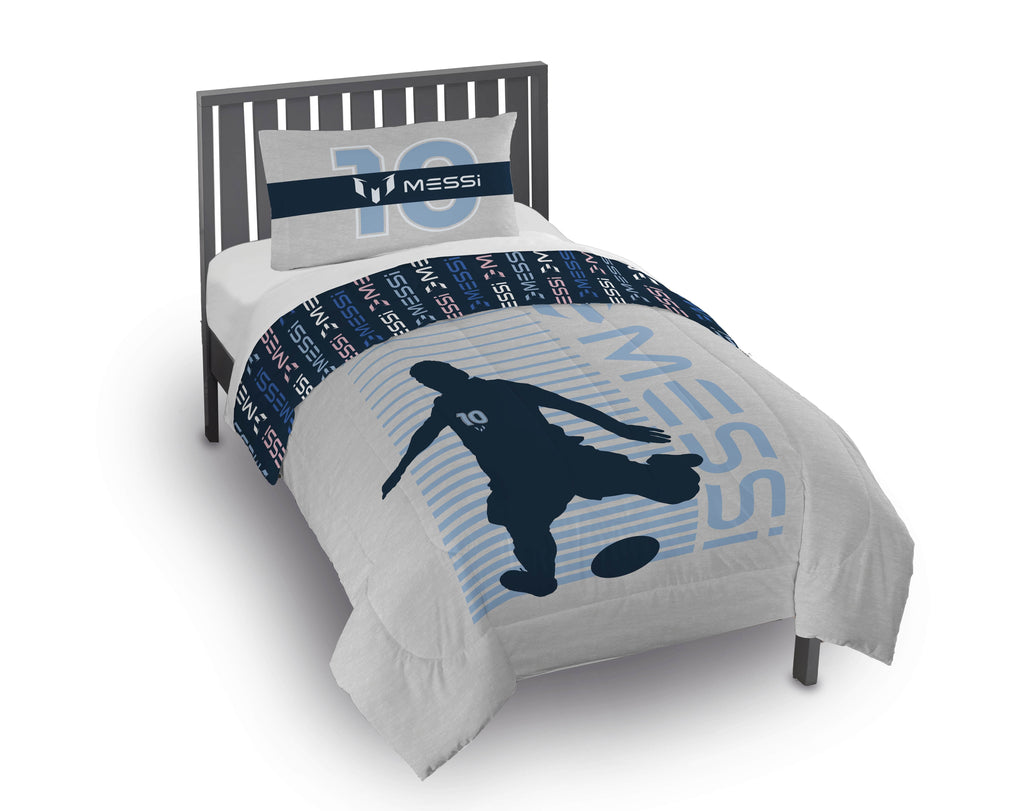 Luxurious Quilted Kids 2 Piece Grey Reversible Comforter and Pillowcase Set, Twin/Full - Hypoallergenic Ultra-Fluffy Quilt for Winter - Default Title