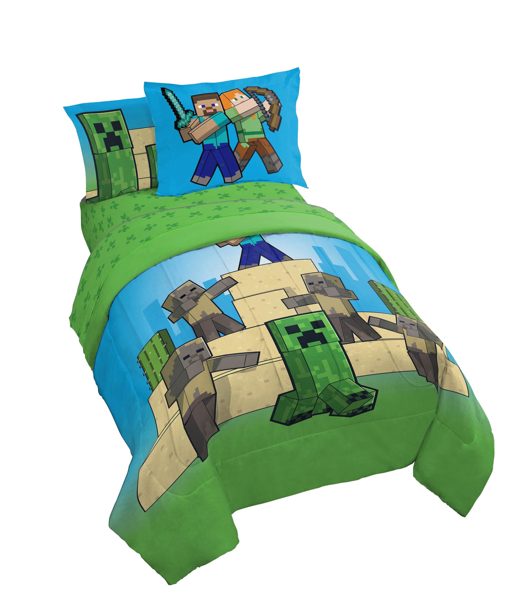 Hypoallergenic Cloud Desert Mob Action 5 Piece Twin Size Kids Comforter Set with Sham - Gaming Bed Sets for Kids and Teens - Cloud-Like Soft Lightweight Bed Comforter - Default Title