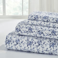 Cooling Sateen 3-Piece Brittany Printed Cotton Flannel Adult Bed Sheet Set, Twin - Cooling Hotel Quality Bedding Sheets and Pillowcases - Default Title