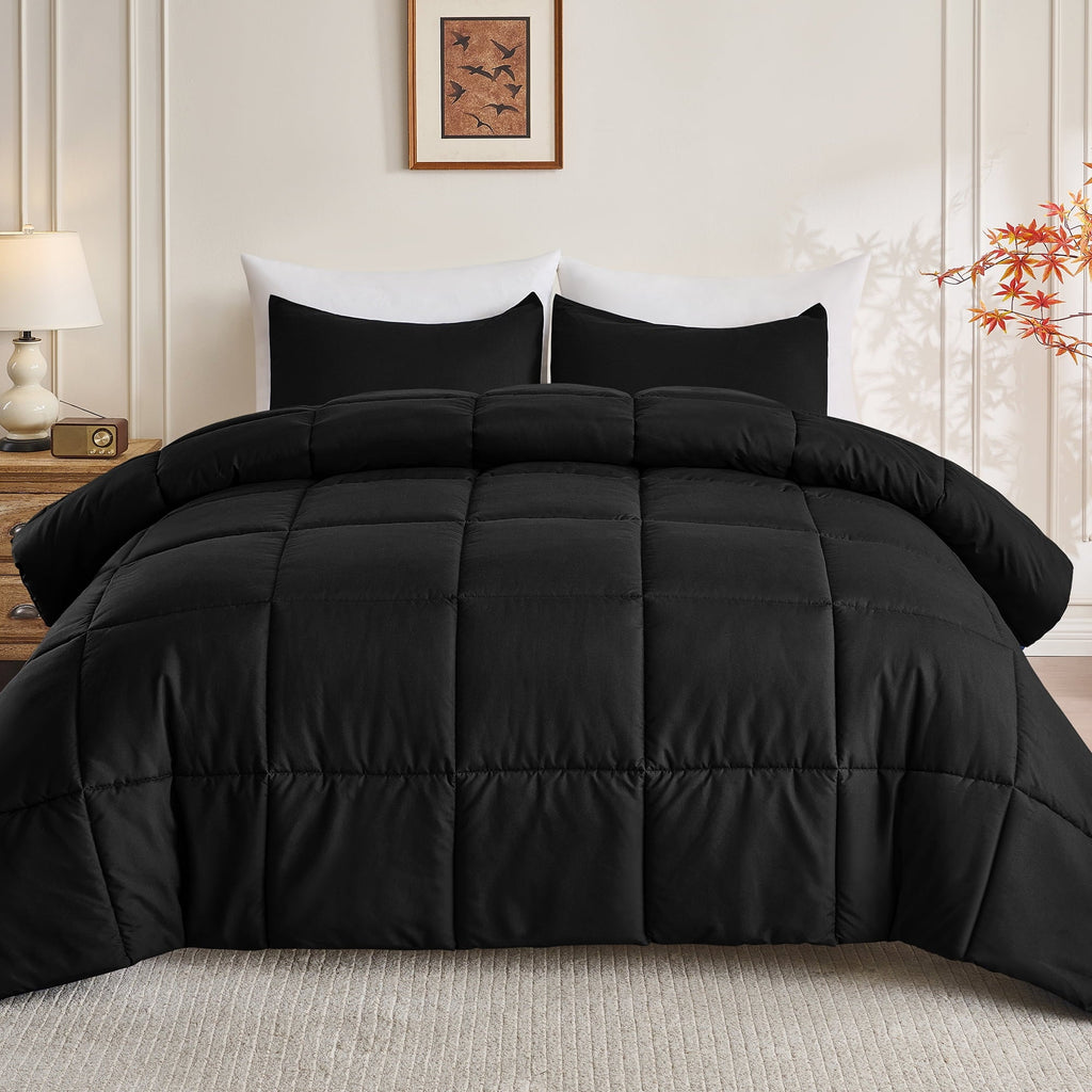 Luxurious Quilted Queen Size Comforter Sets, 3 Piece Soft Quilted Bedding Sets, All-Season Down Alternative Comforter with 2 Pillow Sha... - Cloud-Like Soft Lightweight Bed Comforter - Default Title