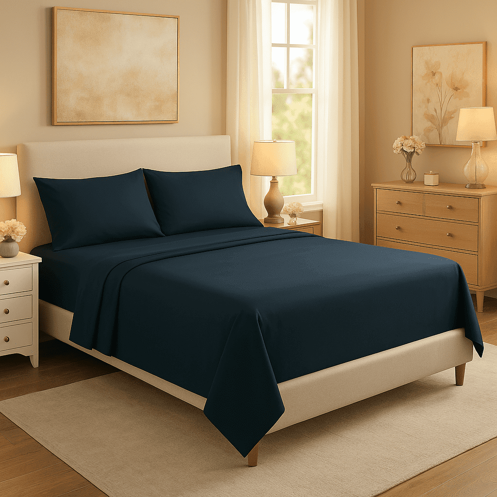 Ultra-Soft 3-Piece Twin Sheet Set, Ultra-Soft 800 Thread Count Microfiber, Deep Pocket, Twin, Blue Indigo - Luxury Bed Sheet Set with Deep Pockets - Default Title