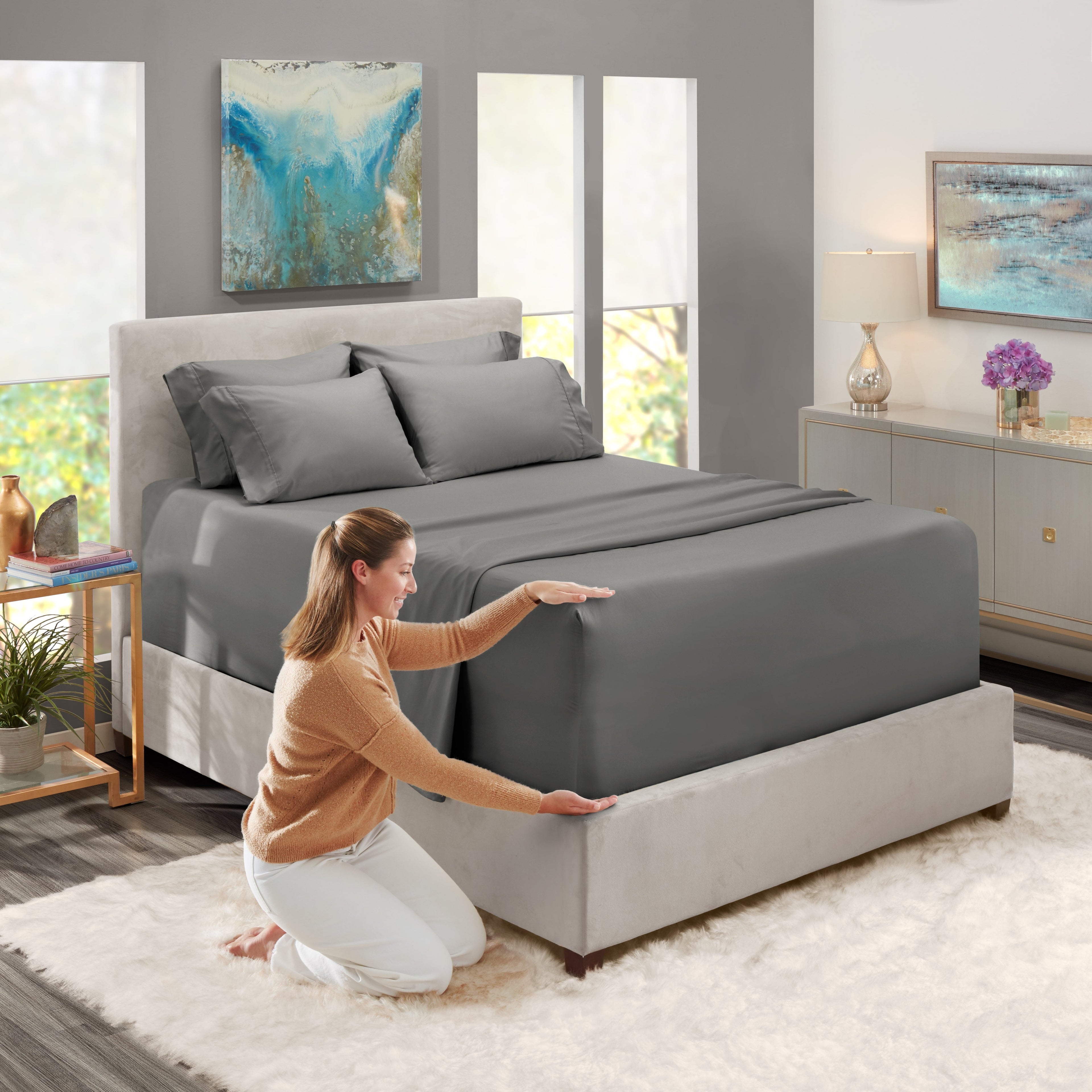 Wrinkle-Resistant Queen Sheets Set, 1800 Series Extra Deep Pocket Sheets Queen Soft Microfiber Bed Sheets, 4 Piece Queen Sheet sets - Premium Ultra-Soft Pillowcase Pair for Sleeping - Default Title