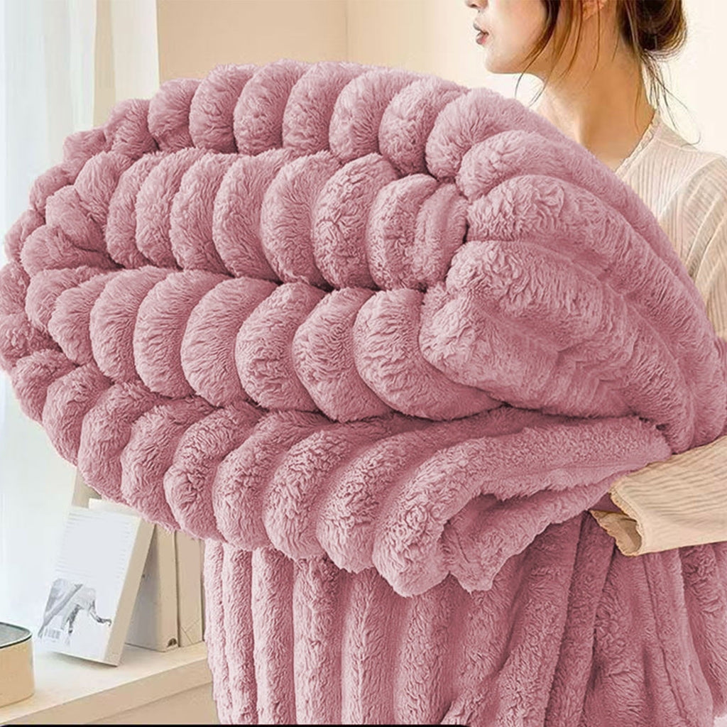 Super Soft Flannel Faux Fur Throw Blanket for Couch, Soft and Thick Double Layer Throw Blanket, Lightweight Plush Fuzzy Luxury Winter Bl... - Lightweight Plush Warm Blanket for All Seasons - Default Title
