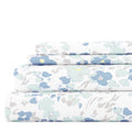 Wrinkle-Resistant 4 Piece Pattern Microfiber Bed Sheets Set, Light Blue Violets, Full - Cooling Hotel Quality Bedding Sheets and Pillowcases - Default Title