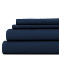 Premium Egyptian Cotton 4 Piece Solid Microfiber Bed Sheet Set, Navy, Queen - Breathable Egyptian Cotton Flat & Fitted Sheets - Default Title