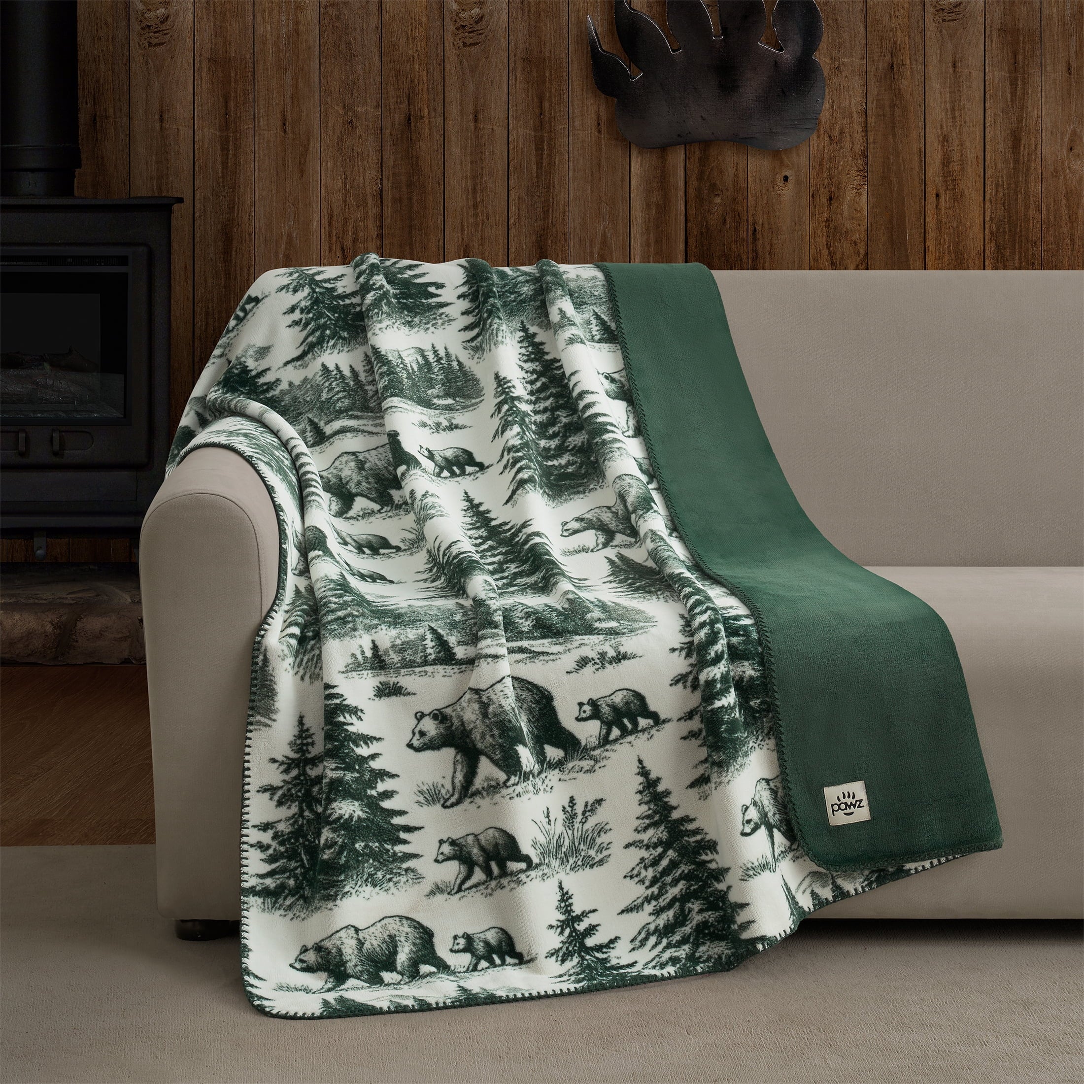 Decorative Knitted Plush Oversized Throw Blanket for Couch or Bed, Soft Flannel Fleece, Green Pine Trees, 50"x72" - Cozy Fleece Throw Blanket for Couch & Bed - Default Title