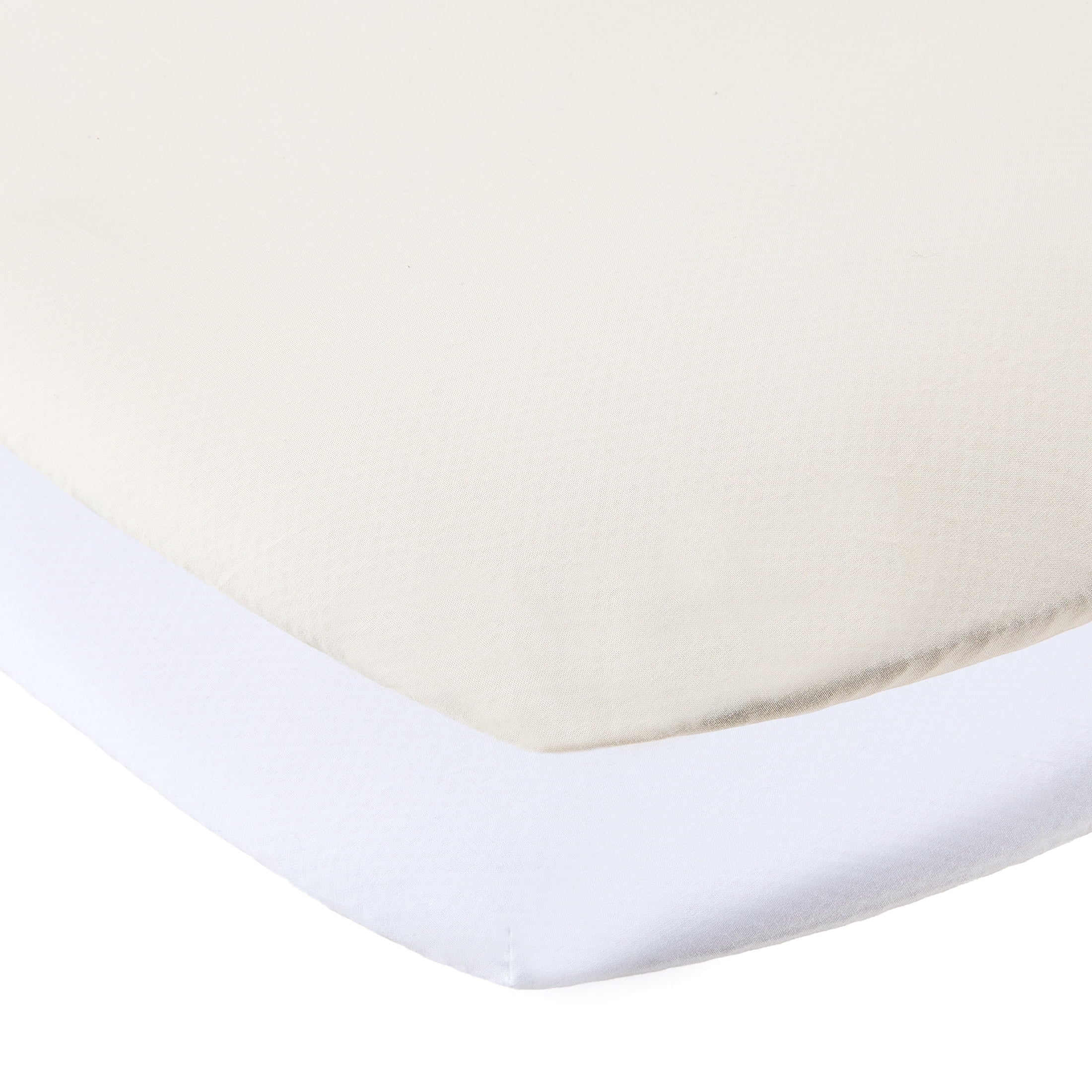 Ultra-Soft 180 Thread Count White and Birch Cotton Fitted Bassinet Sheets, 2 Pack - Cooling Hotel Quality Bedding Sheets and Pillowcases - Default Title