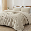 Luxurious Quilted 3-Piece Waffle Weave Comforter Set Queen Size, Lightweight Comfy Bedding Set for All Season, Ultra Soft Textured 1 Co... - Cloud-Like Soft Lightweight Bed Comforter - Default Title
