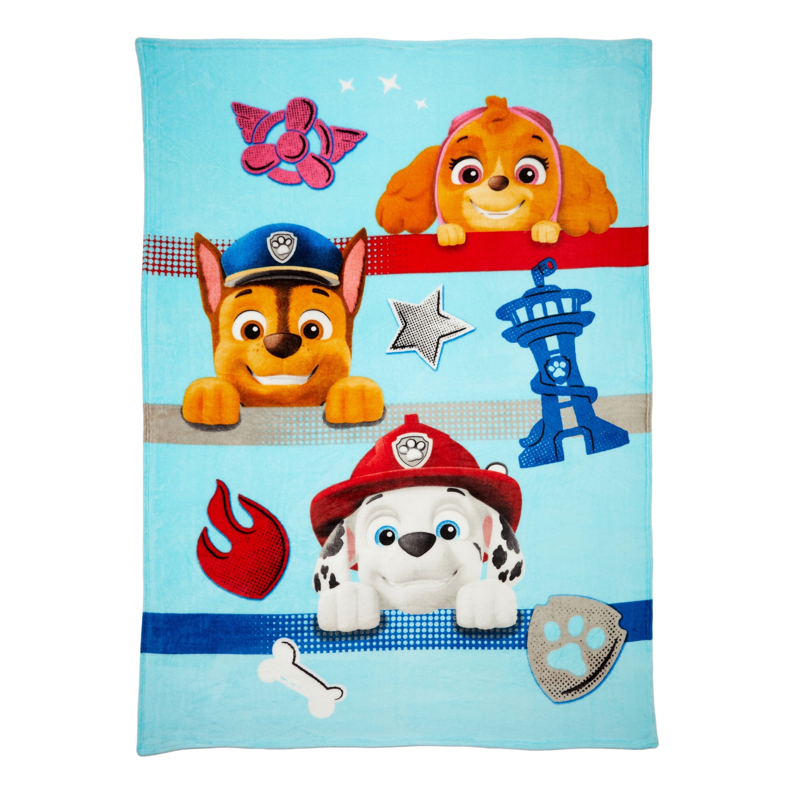 Reversible Sherpa Kids Blue Print Fleece Bed Blanket, Twin/Full - Cozy Fleece Throw Blanket for Couch & Bed - Default Title