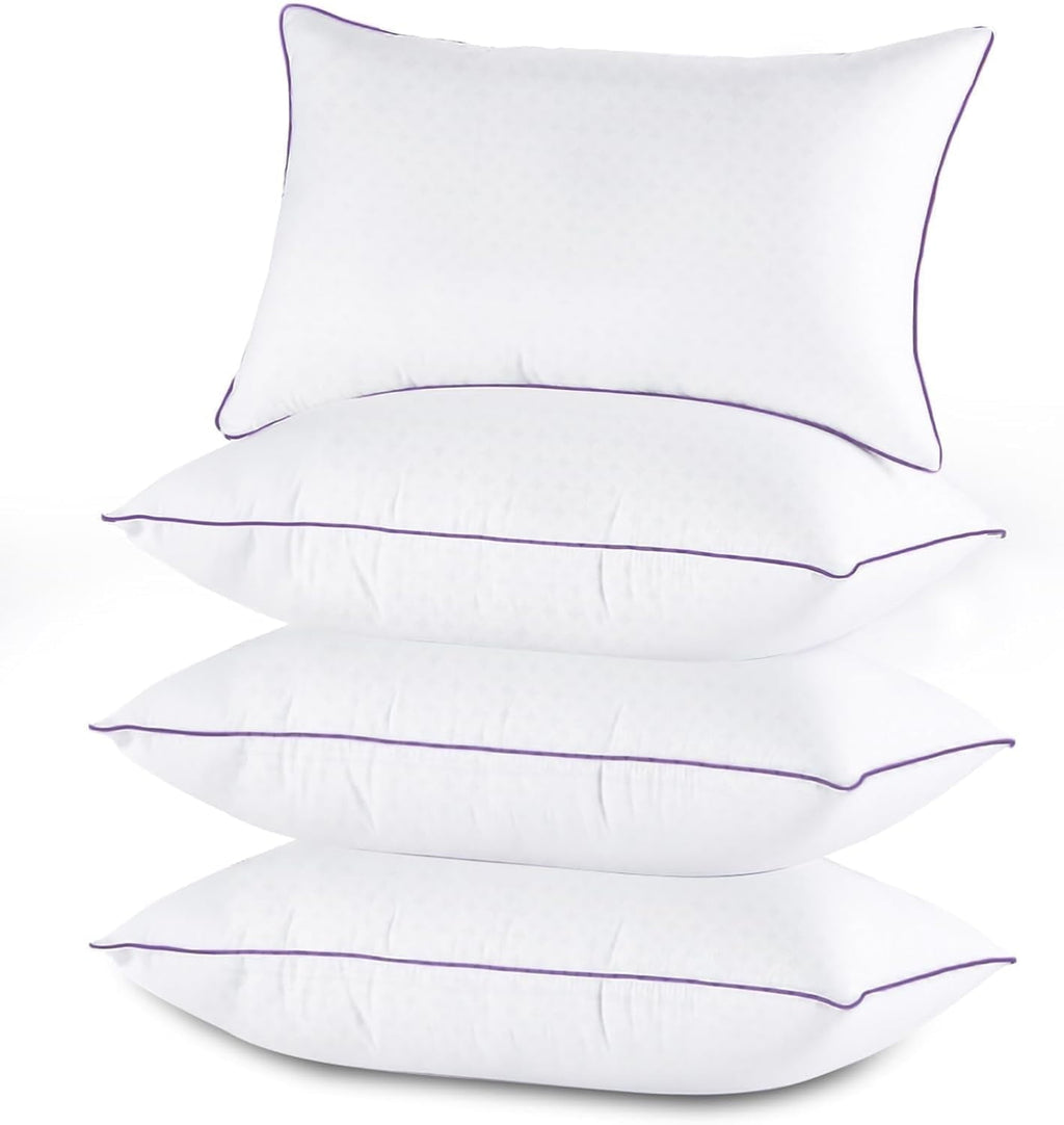 Decorative Plump Set of 4, Cooling and Supportive Bed with Super Soft Down Alternative Fill, Luxury Fluffy Hotel Quality for Side, Bac... - Hotel Quality Plush Sleeping Pillows - Default Title