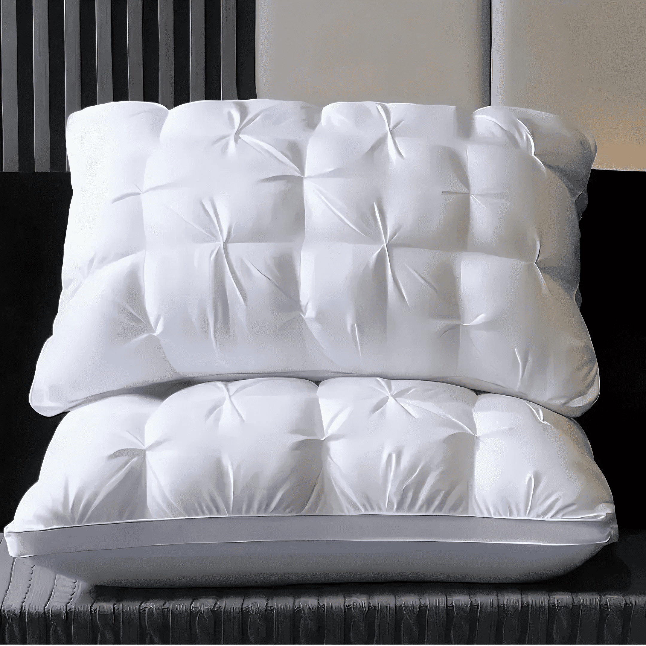 Decorative Plump Queen Size Bed Pillows Set of 2, Hotel Quality, Down Alternative Gusseted Bed Pillows for Side, Back, or Stomach Slee... - Decorative Throw Pillow Cushion for Sofa & Bed - Default Title