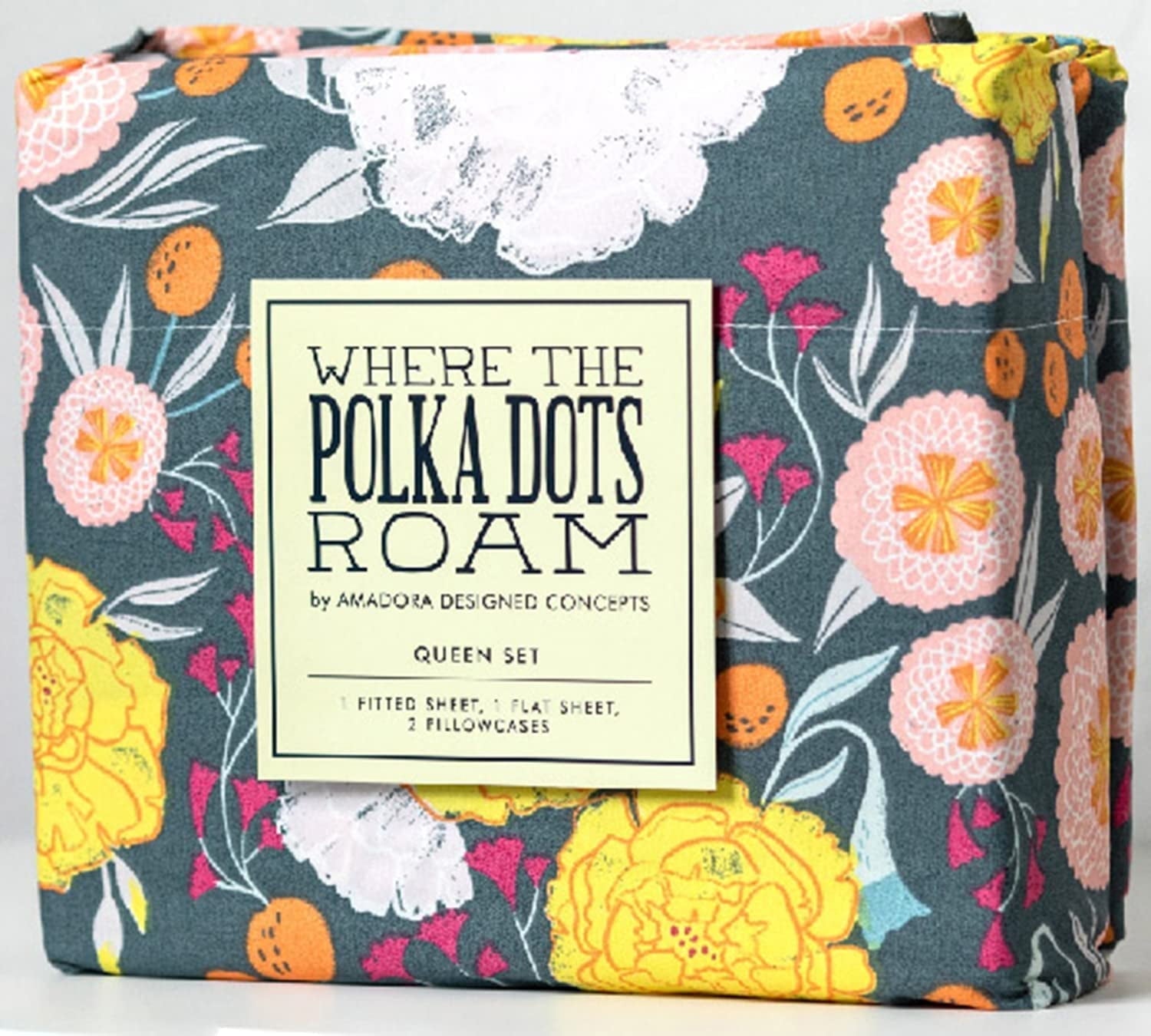 Wrinkle-Resistant Dark Floral Bedsheets Full Size, Super Soft Wrinkle Resistant Bedding Set for Boho Room Décor, Premium Floral White F... - Luxury Bed Sheet Set with Deep Pockets - Default Title