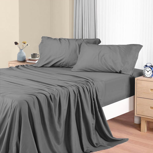 Breathable Luxury Size, Microfiber Cooling , Breathable & Hypoallergenic 4 Pieces Luxury Soft Sheet Set, Mattress Fitted up... - Premium Ultra-Soft Pillowcase Pair for Sleeping - Default Title