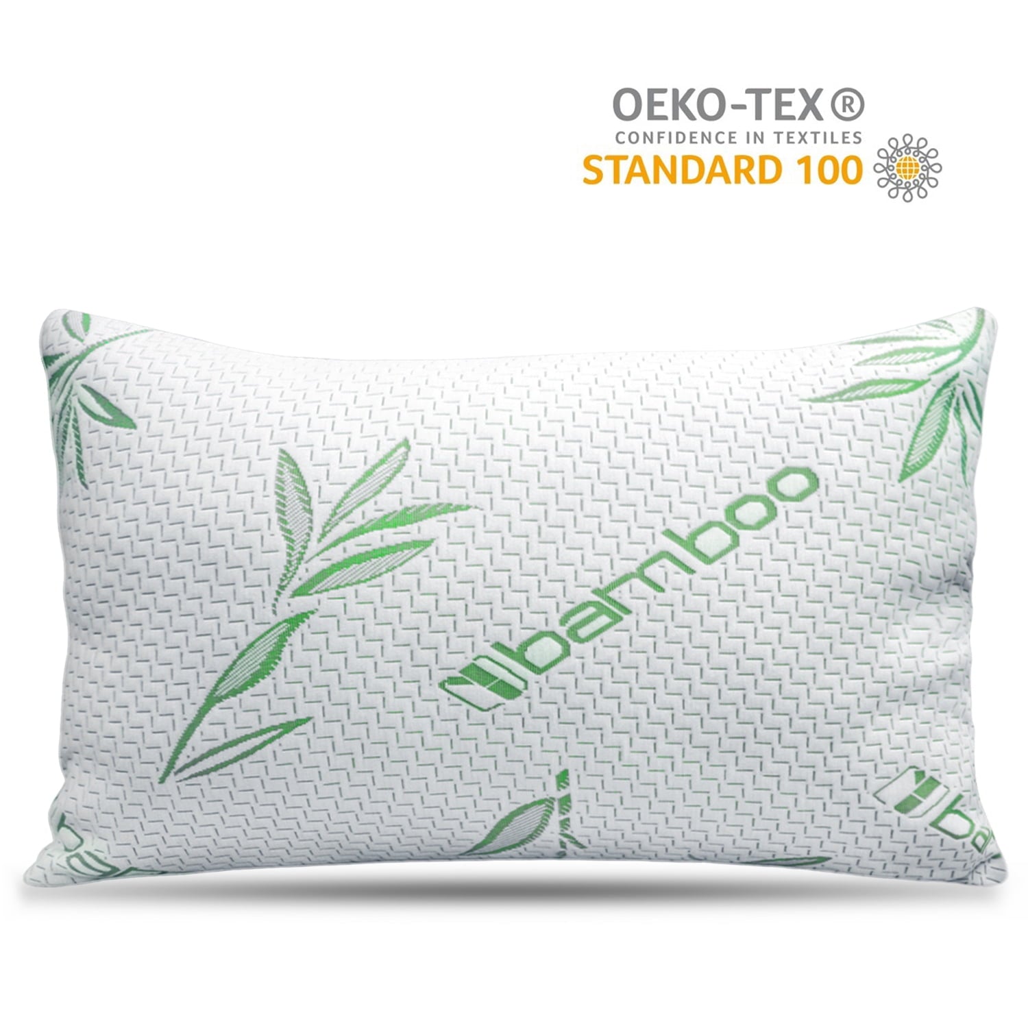 Hotel Collection Queen Size Bamboo Pillow, Memory Foam Bed Pillows with Washable Pillowcases, Queen - Decorative Throw Pillow Cushion for Sofa & Bed - Default Title