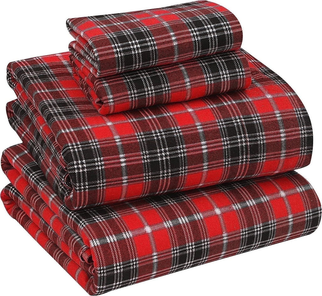 Cooling Sateen Flannel Sheets Queen Size - 100% Cotton Double Brushed Bed Sheets, Deep Pockets 16 Inches Queen Sheet Set, All Season... - Luxury Bed Sheet Set with Deep Pockets - Default Title