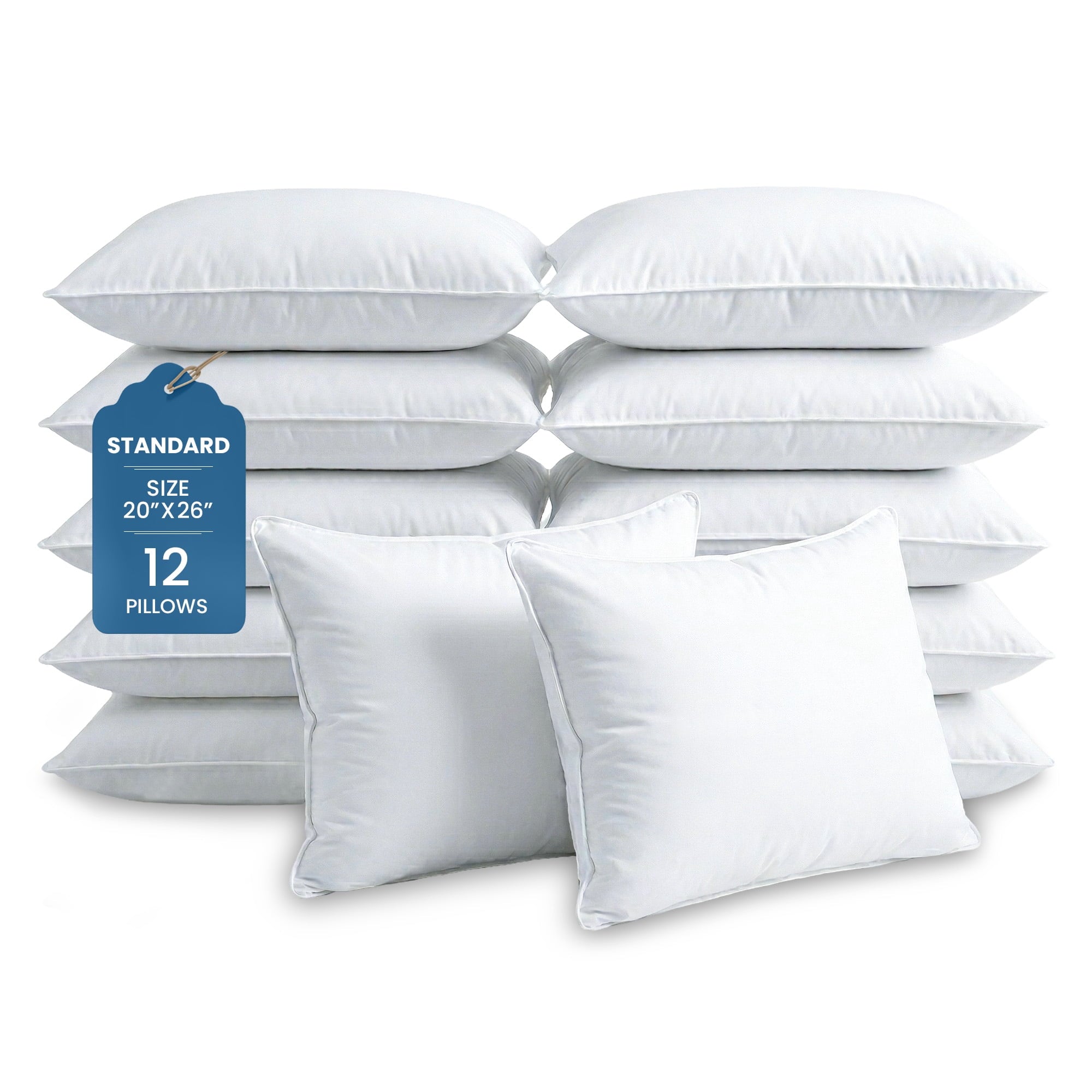 Ergonomic Memory Foam Ryotei Economy Bulk Hotel Pillows 20"x26" Standard (Pack of 12) | Premium Cluster Fiber Fill | Soft Down Alternative ... - Orthopedic Shredded Foam Bed Pillow Set - Default Title