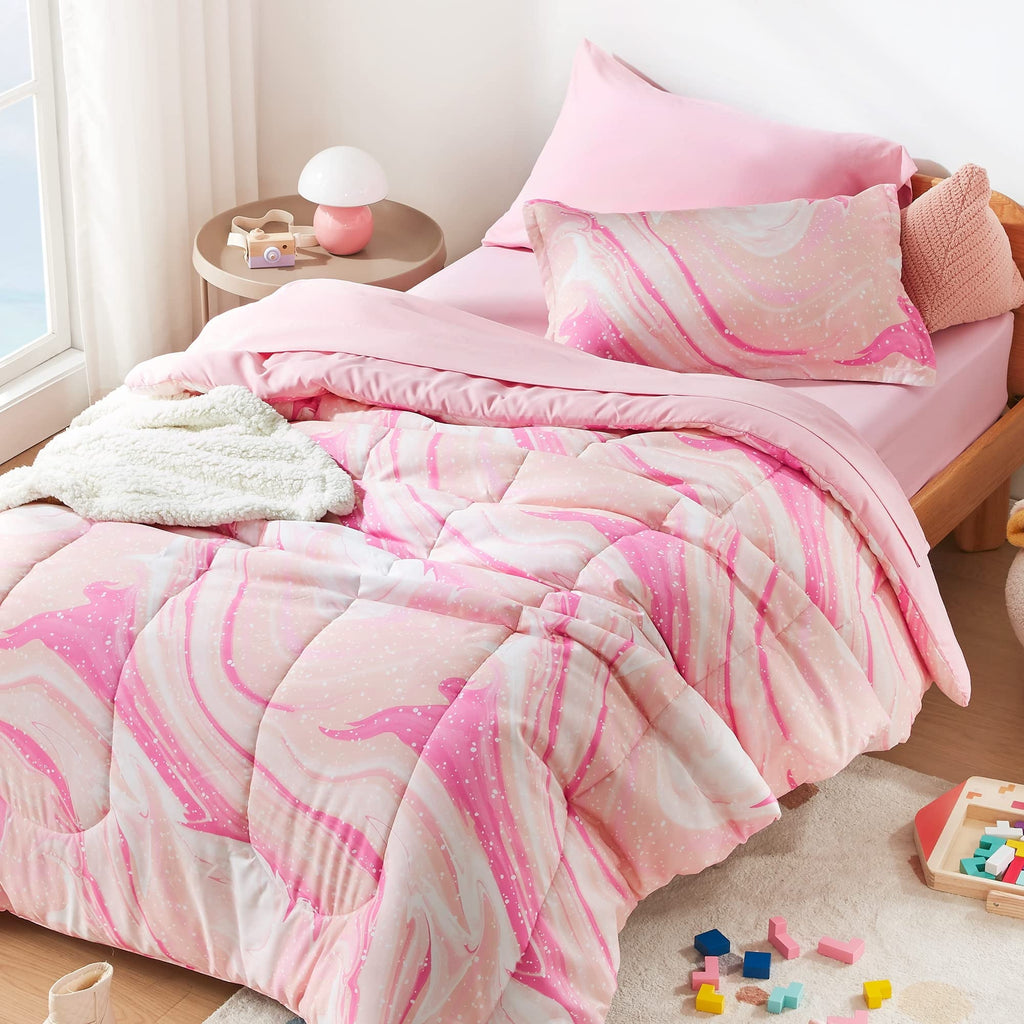 All-Season Kids Twin Bedding Comforter Set - 5 Pieces Super Cute & Soft Bedding Sets & Collections with Comforter, Sheet, Pillow... - Cloud-Like Soft Lightweight Bed Comforter - Default Title