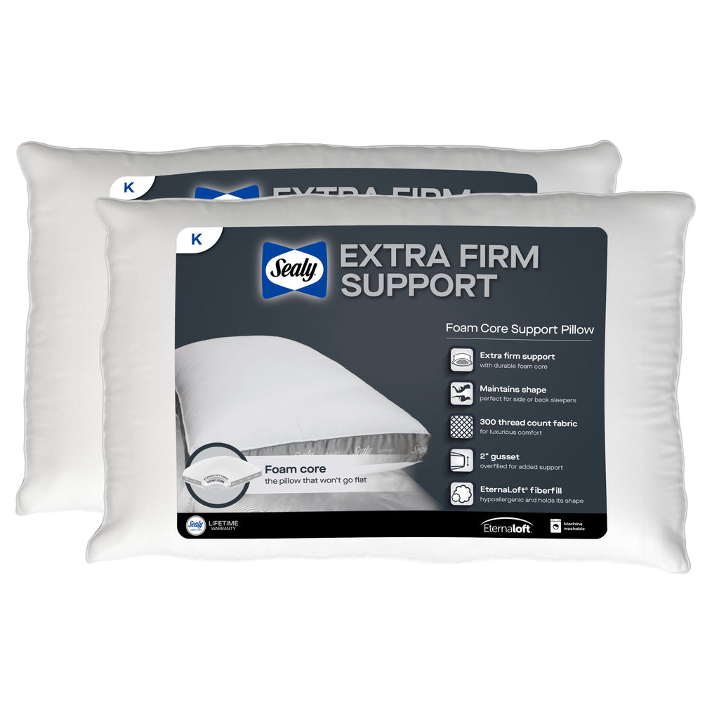 Decorative Plump Extra Firm Support Foam Core Pillow 2pk, King - Ergonomic Memory Foam Pillow for Neck Pain Support - Default Title