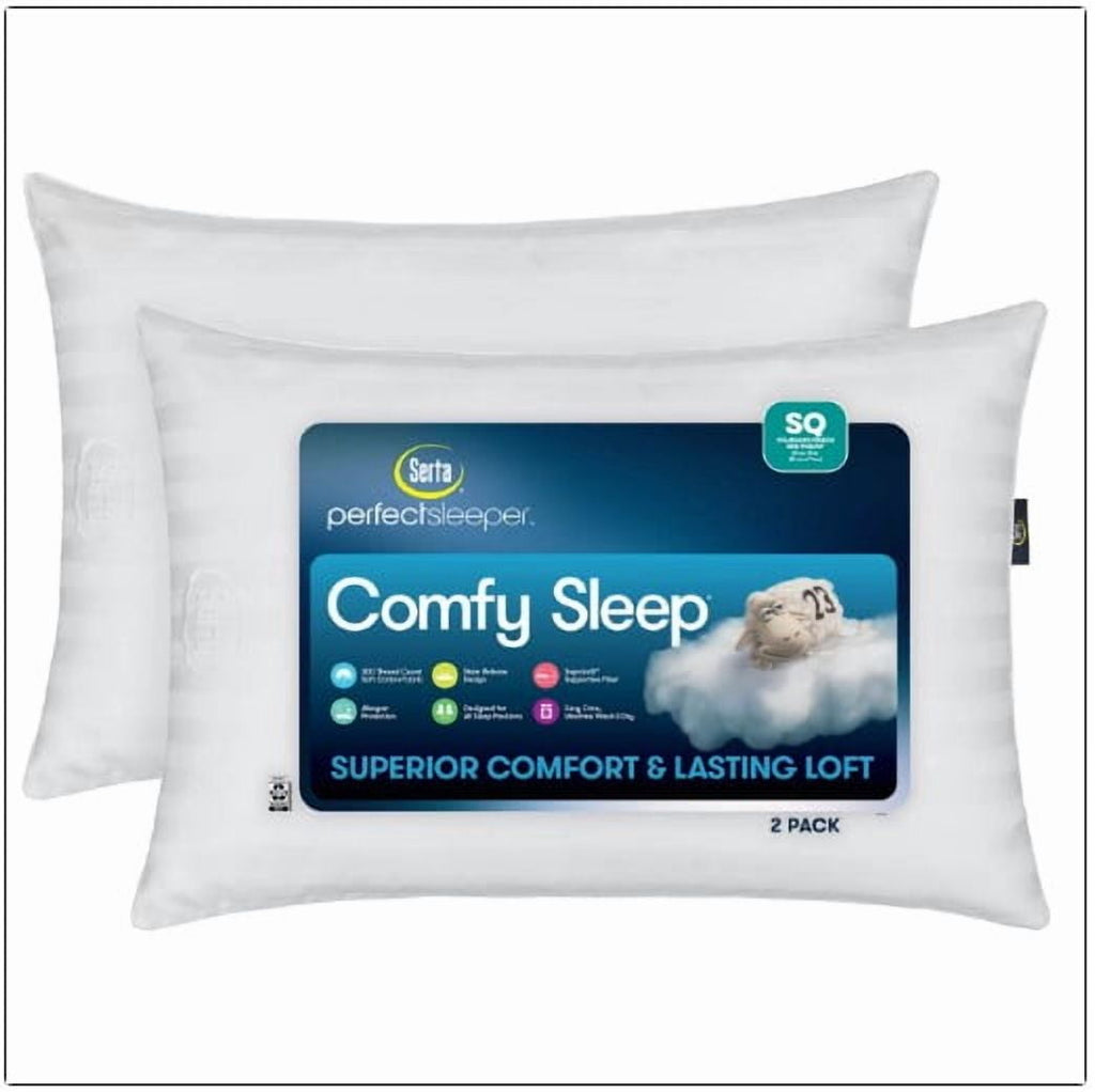 Hotel Collection Comfy Sleep Bed Pillow Queen Size, Pack of 2 - Decorative Throw Pillow Cushion for Sofa & Bed - Default Title