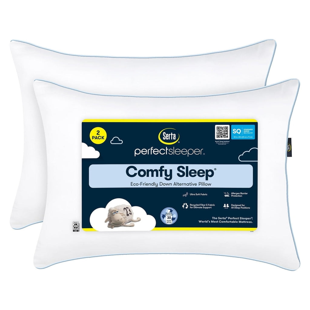 Orthopedic Support Comfy Sleep Eco-Friendly Bed Pillow Standard/Queen (2 Pk) - Decorative Throw Pillow Cushion for Sofa & Bed - Default Title