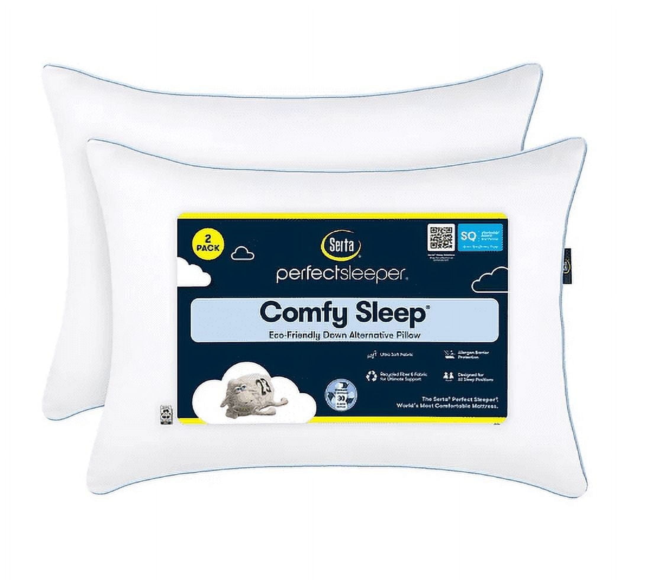 Orthopedic Support Queen Microfiber Polyester Bed Pillows Hypoallergenic (2 Count) - Decorative Throw Pillow Cushion for Sofa & Bed - Default Title