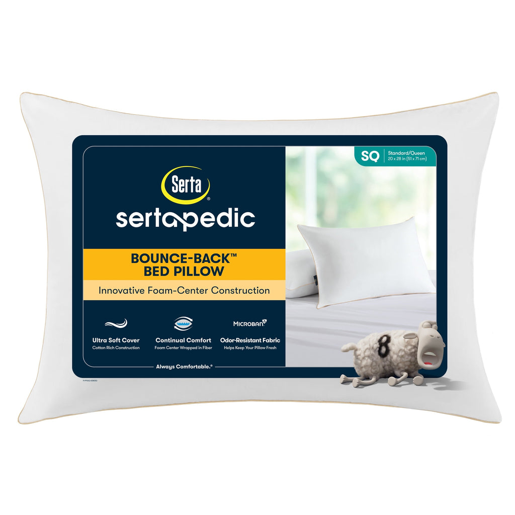 Decorative Plump pedic Bounce Back Standard/Queen Bed Pillow, Hypoallergenic Fill - Decorative Throw Pillow Cushion for Sofa & Bed - Default Title