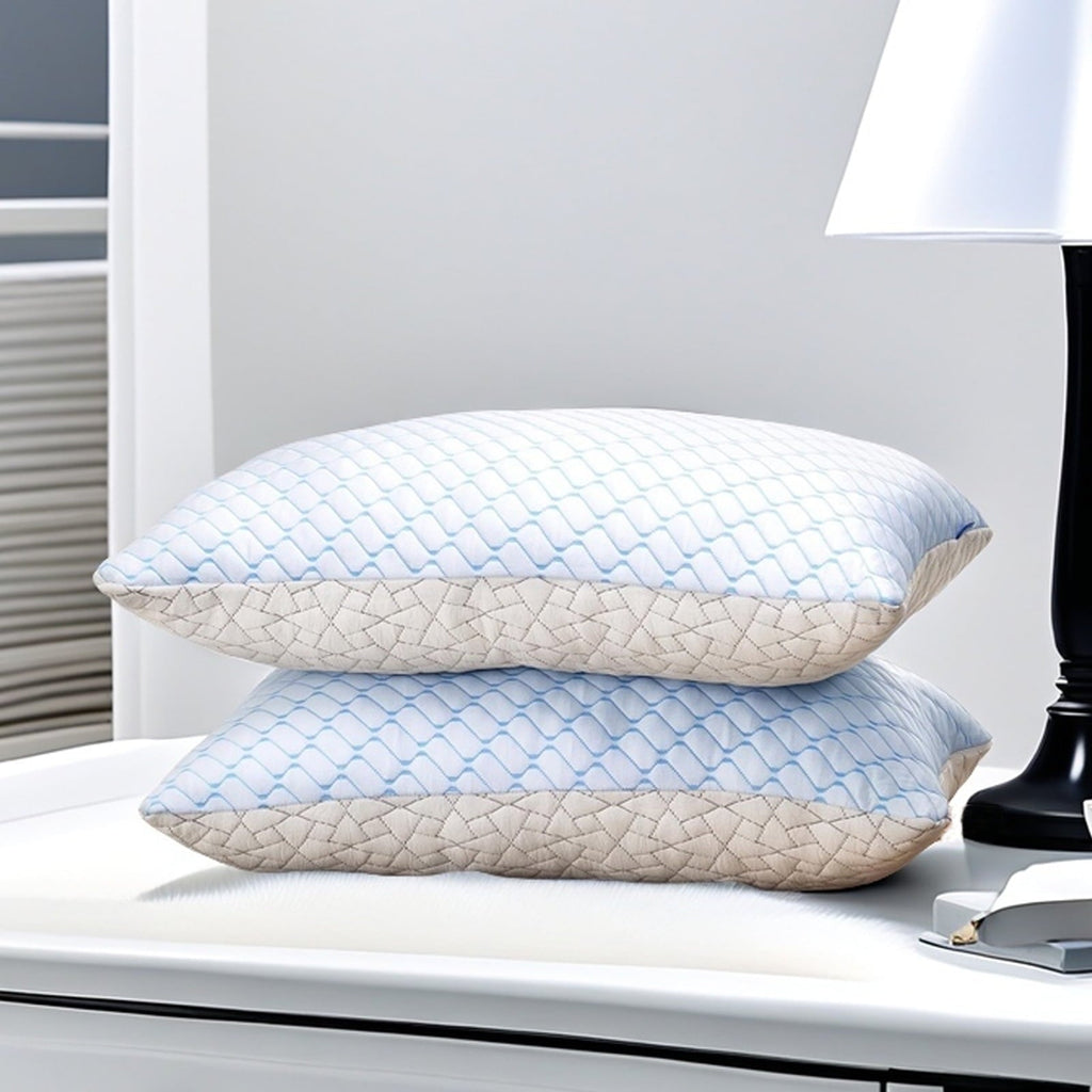 Ergonomic Memory Foam Shredded Memory Foam Pillows Standard Size Set of 2, Regulating Reversible Cooling Pillow Bed Pillow for Bed, Adjusta... - Decorative Throw Pillow Cushion for Sofa & Bed - Default Title