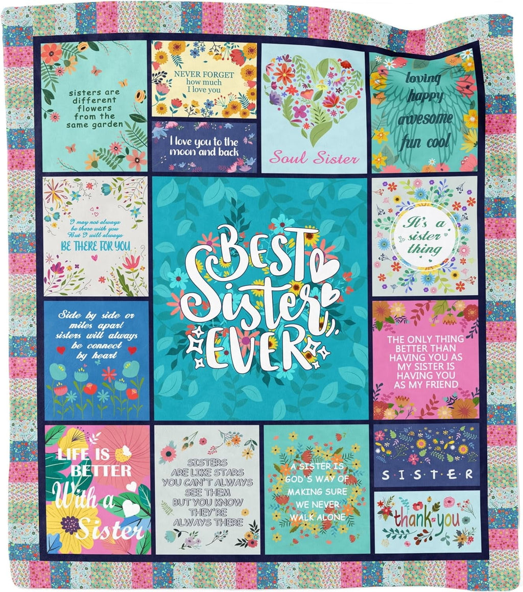 Lightweight Warm Sister Gifts Blanket for Birthday, Mother's Day, Christmas - Big Sister Gift Ideas - Luxury Knitted Decorative Throw Blanket with Fringes - Default Title