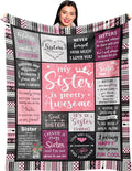 Lightweight Warm Sister Gifts , Sisters Birthday Gift Idea, Best Sister Ever Gift for Women, Birthday Gifts for Sisters, Sis Soft Thro... - Super Soft Reversible Sherpa Flannel Blanket - Default Title