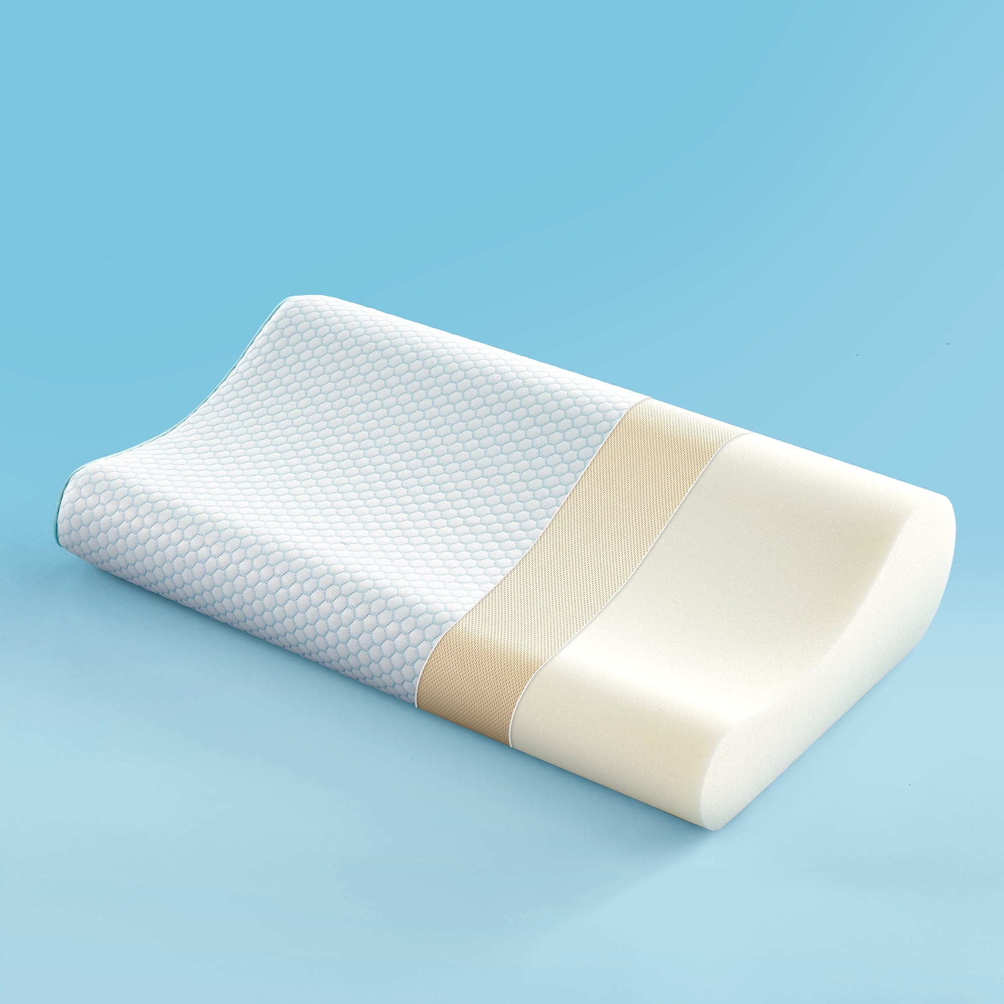 Ergonomic Memory Foam Standard Cooling Memory Foam Pillow, Ergonomic Adjustable Orthopedic Contour Bed Pillows Neck Support for Side Back S... - Hotel Quality Plush Sleeping Pillows - Default Title