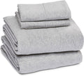Breathable Luxury Jersey Knit Full Size Sheets 4pc|100% T-Shirt Cotton Blend Super Soft Breathable Jersey Sheets Full Size Bed, Stretch... - Premium Ultra-Soft Pillowcase Pair for Sleeping - Default Title